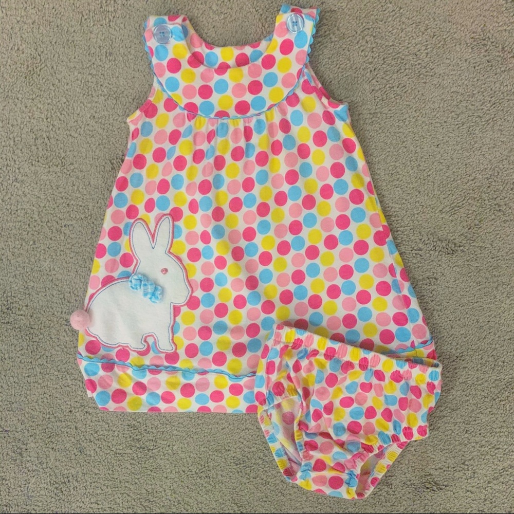 Nursery Rhymes Polka Dot Bunny Dress Set